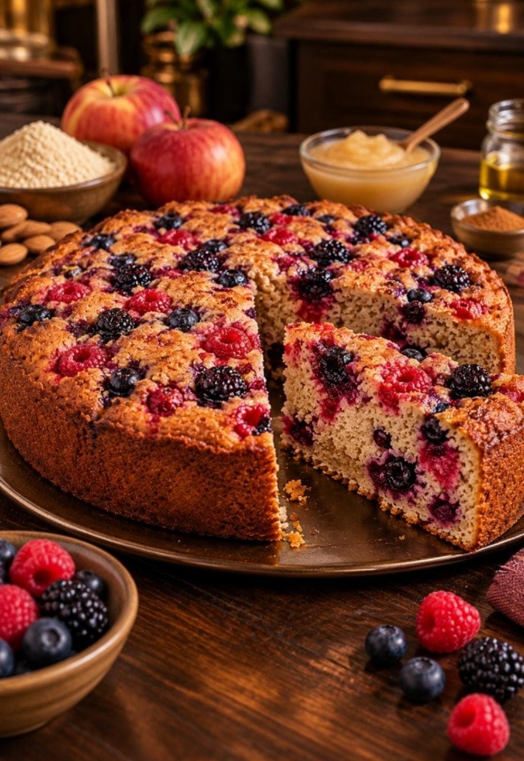 VITA Almond, Apple & Mixed Berry Cake