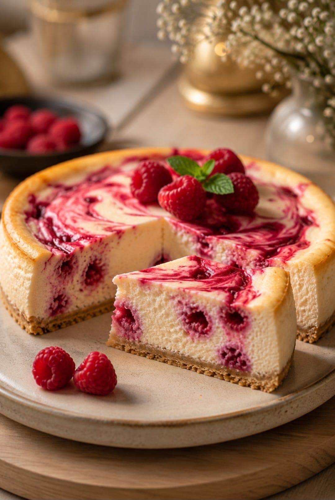 High-Protein Raspberry Cheesecake