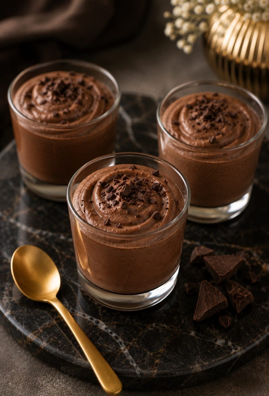 Dark Chocolate Protein Mousse Cups