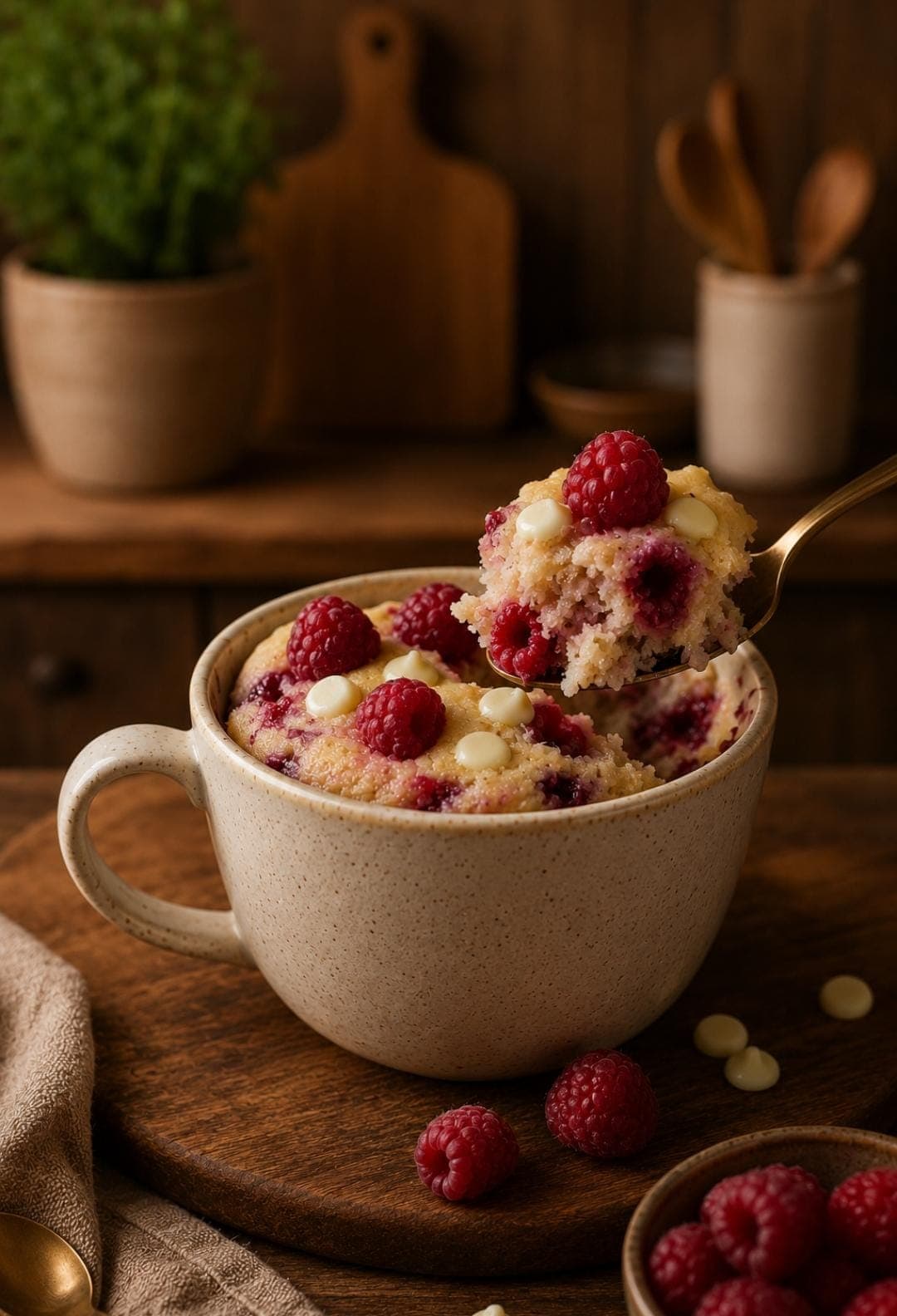 Raspberry White Chocolate Protein Mug Cake