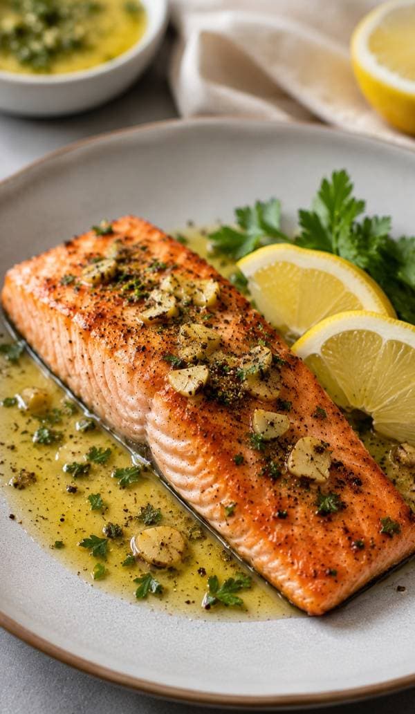 Golden Garlic Butter Salmon