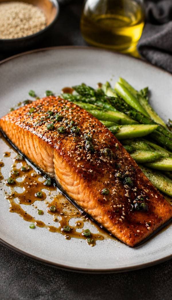 Miso-Sesame Glazed Salmon