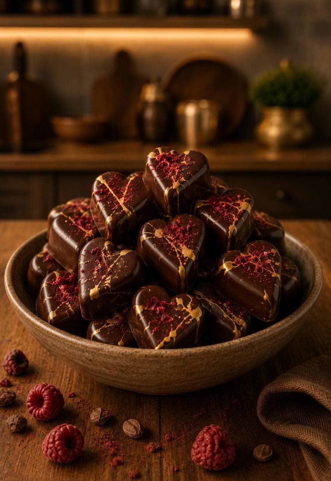 Chocolate Raspberry Heart Bites
