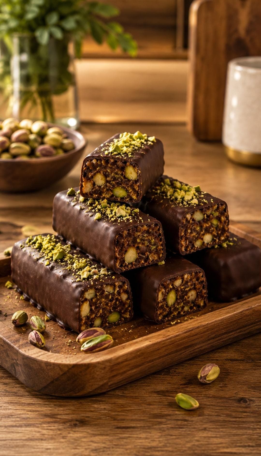 Pistachio Chocolate Energy Bars