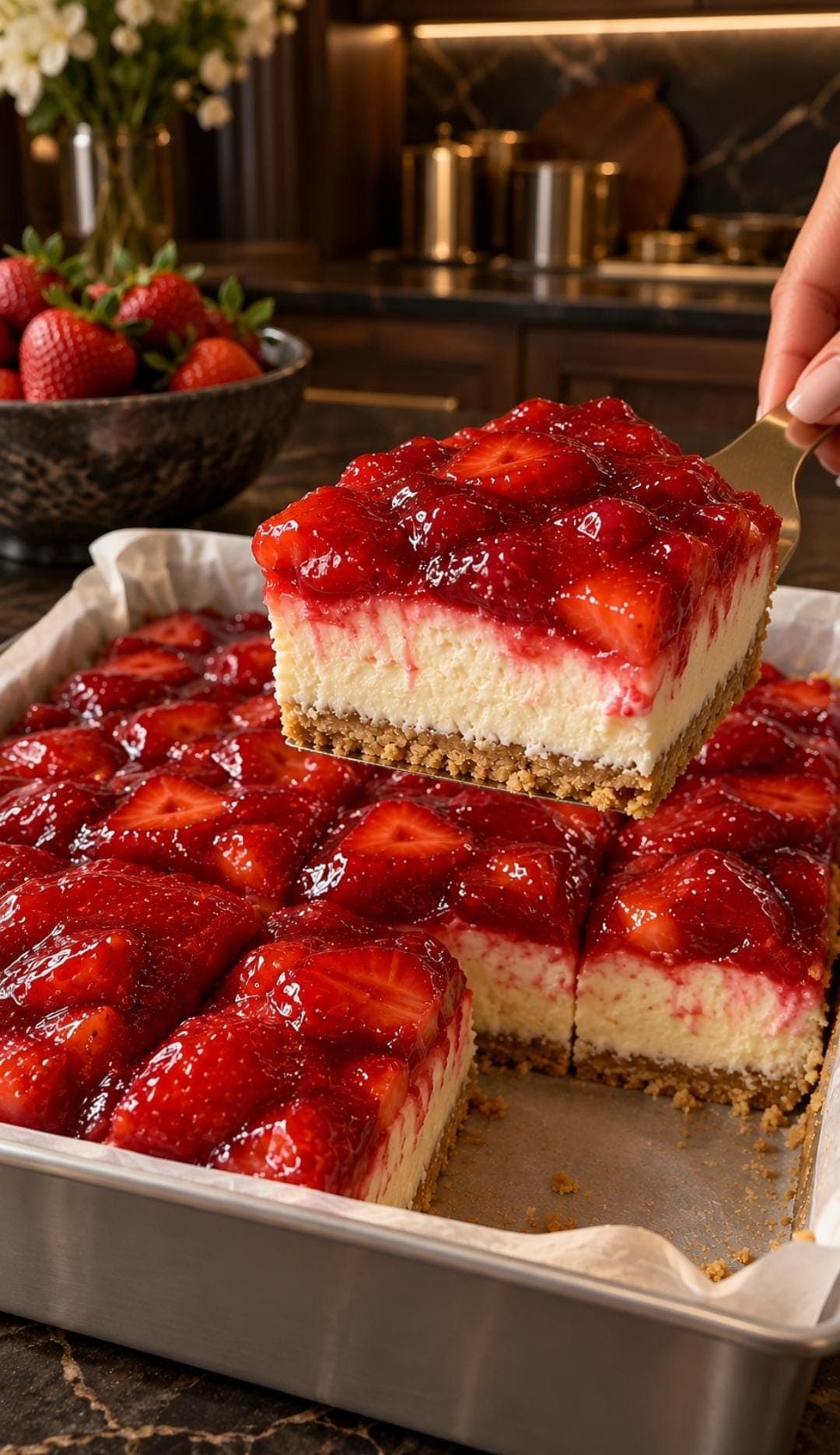 VITA Strawberry Bliss Cheesecake Bars