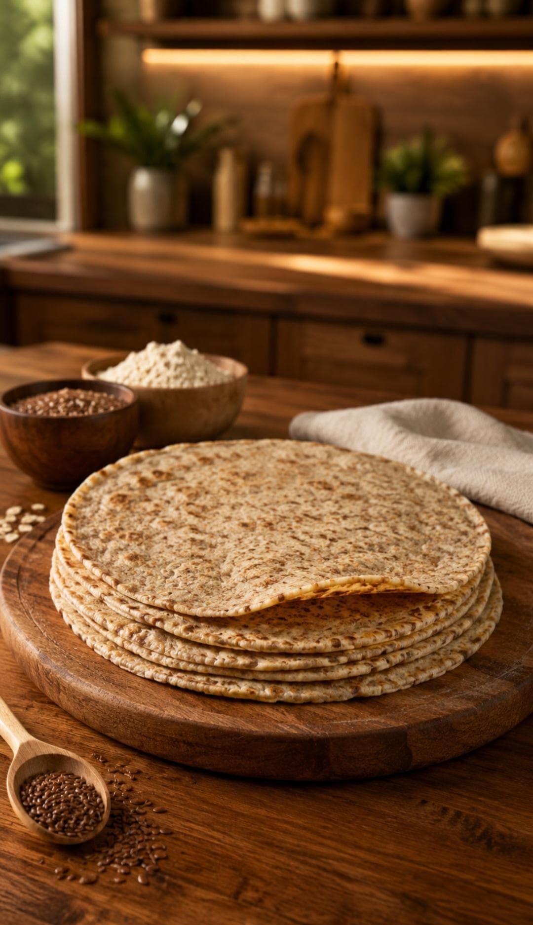 High-Fiber Oat & Flaxseed Wraps